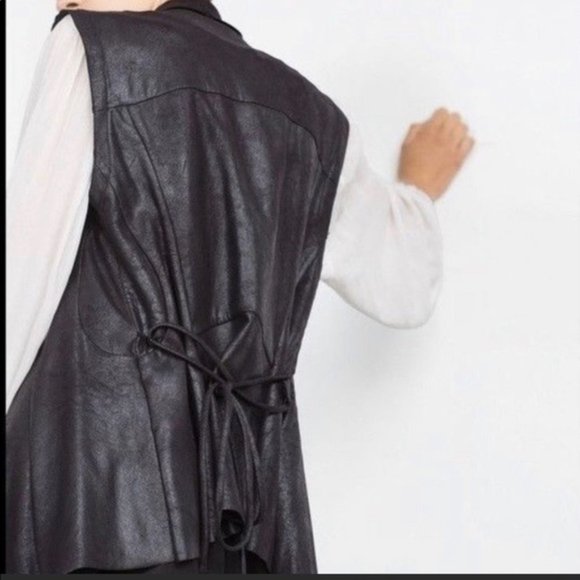 NWOT Zara Faux Suede Vest - Picture 2 of 6